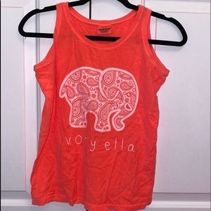 2 for $10 Ivory Ella Neon Coral Paisley Tank